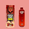 Packman Cherry Gushers Disposable (sativa) vape with juicy cherry candy flavor, smooth vapor production, upgraded airflow technology, premium packman disposable packaging, and sleek portable design displayed in detailed product presentation.