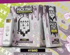 Packman White Gummy Bears Disposable hybrid vape pen with sweet candy flavor and premium disposable vape design