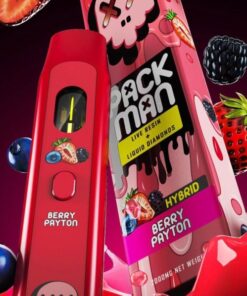 Pack Man Berry Payton (HYBRID) disposable vape featuring bold berry flavor branding, sleek portable design, premium packaging, and smooth hybrid vaping performance.