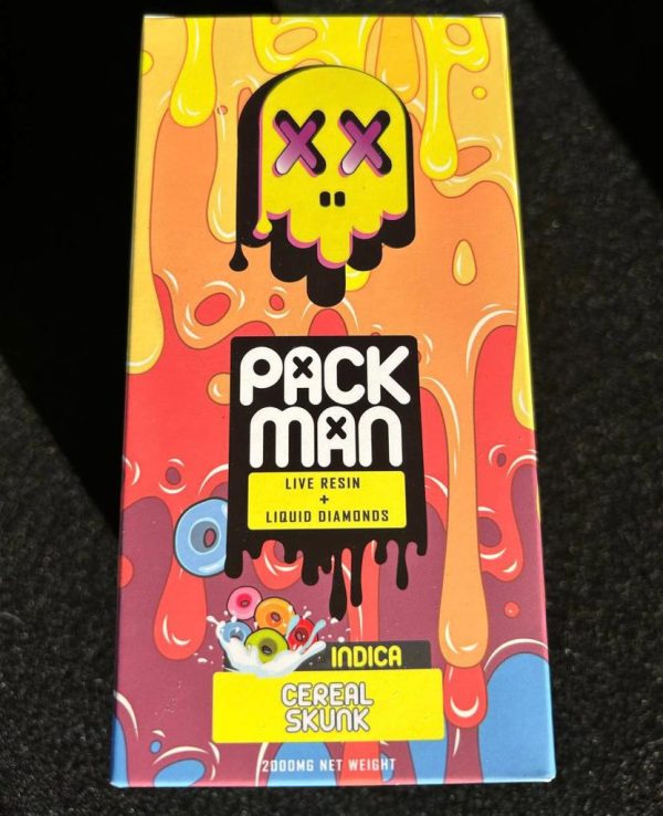 Pack Man Cereal Skunk (10PC) Master Box disposable vape package with sweet cereal flavor, bold skunk undertones, and premium portable vape devices