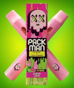 Pack Man Guava Lava Disposable (Hybrid) vape with tropical guava flavor, smooth vapor production, balanced effects, and premium portable design