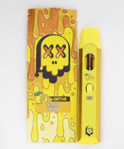 Pack Man Lemon Head (SATIVA) disposable vape with bold lemon candy citrus flavor, smooth vapor production, and premium portable design