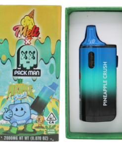 Melt X PackMan Pineapple Crush Disposable Vape featuring juicy pineapple flavor, smooth vapor production, compact portable design, and premium vape performance