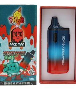 Melt x Packman Strawberry Glaze Disposable Vape with sweet strawberry glaze flavor, smooth vapor production, compact portable design, and premium disposable vape performance