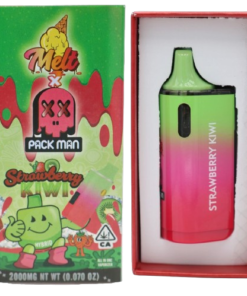 Melt X Packman Strawberry Kiwi Disposable Vape featuring sweet strawberry and tangy kiwi flavor, smooth vapor production, compact portable design, and premium disposable vape performance