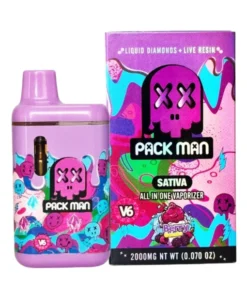 Buy Berry Gelato Packman Vape V6 Disposable featuring authentic Packman branding, sweet berry gelato-inspired flavor profile, premium disposable hardware, smooth vapor production, and secure sealed packaging.