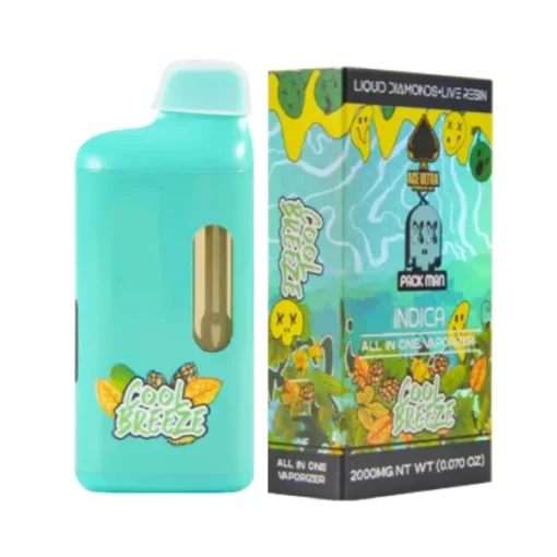 Buy COOL BREEZE Ace X Packman Cart premium vape cartridge featuring authentic Packman branding, refreshing flavor profile, high-quality Ace hardware, leak-resistant design, and secure professional packaging.