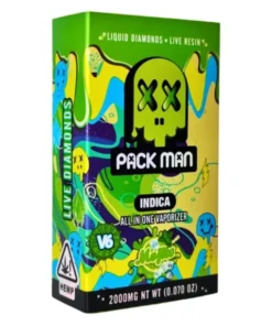 Mojito Pack Man Pen featuring refreshing mint and citrus flavor, premium Packman technology, smooth vapor production, and portable disposable design.